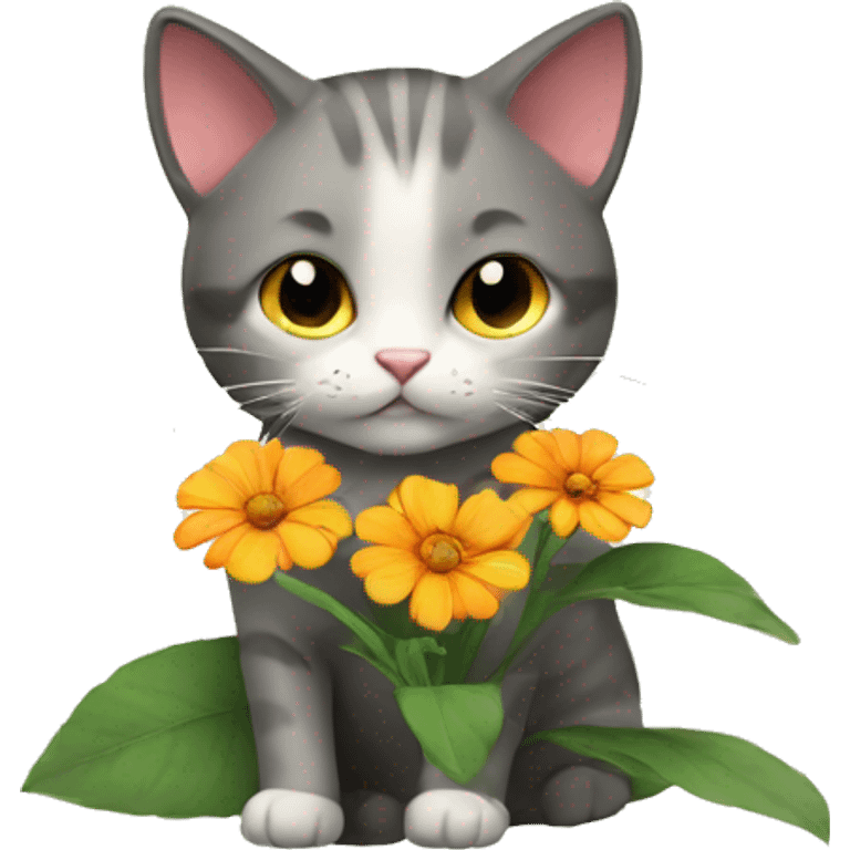 Cat with a flower  emoji