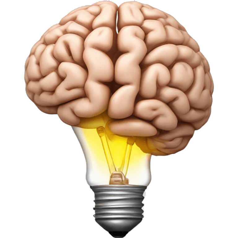 the human brain shaped idea lightbulb emoji