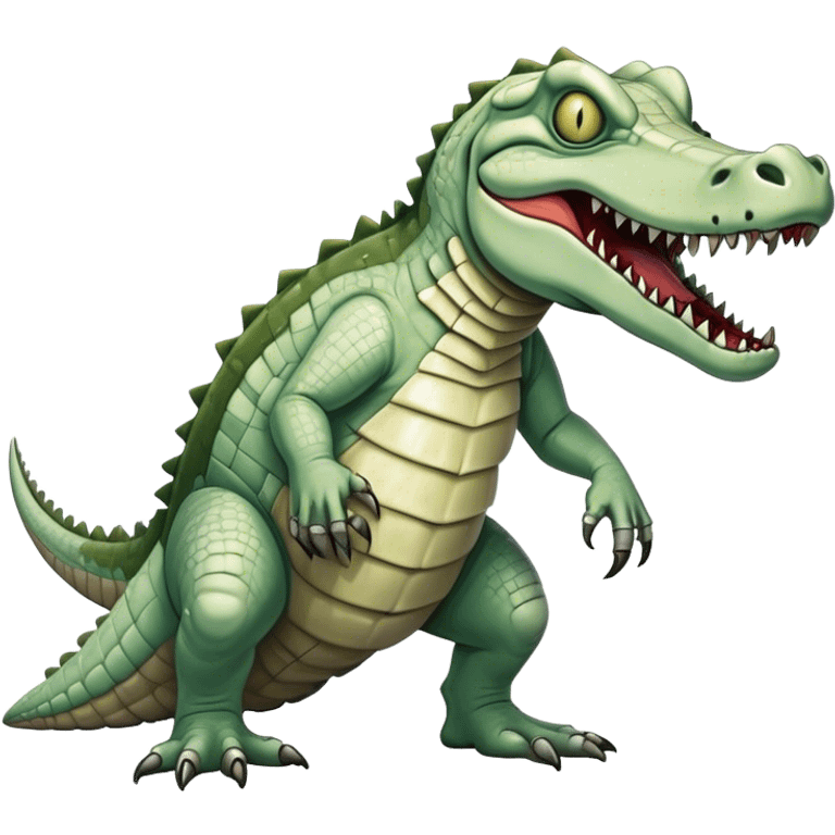 zombie monstrous pale skinned decaying greenish white alligator, vicious, boss monster, full body, dirty, undead emoji