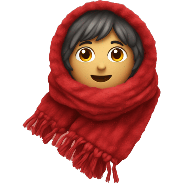 Red fluffy scarf emoji