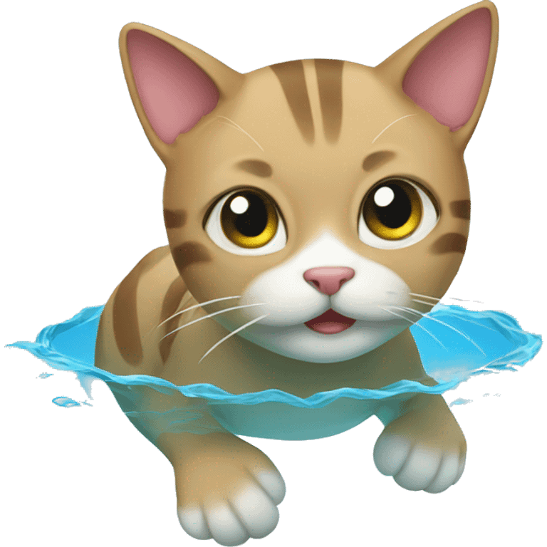 A swimming cat emoji