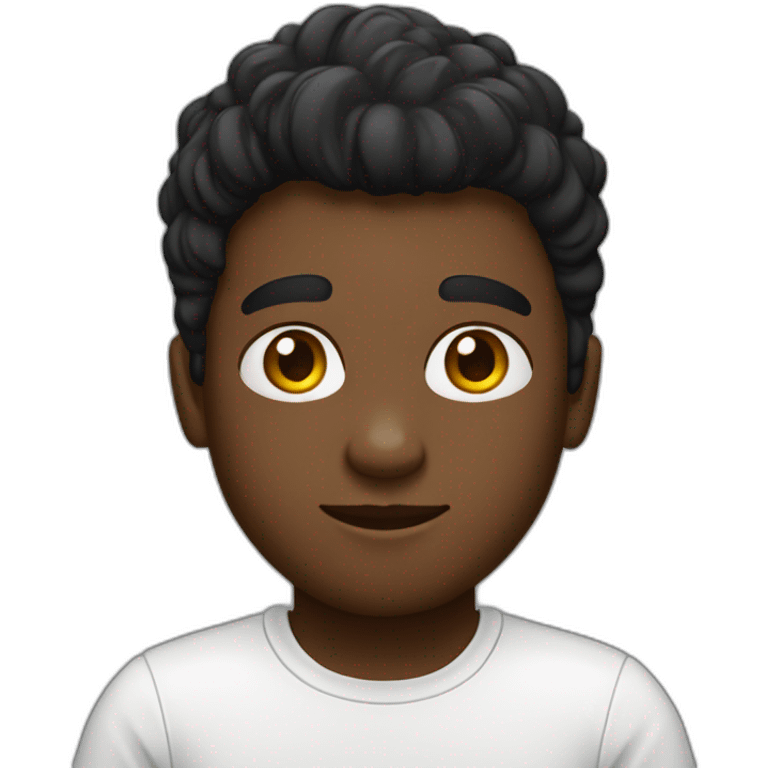 joven con pelo negro y remera blanca emoji