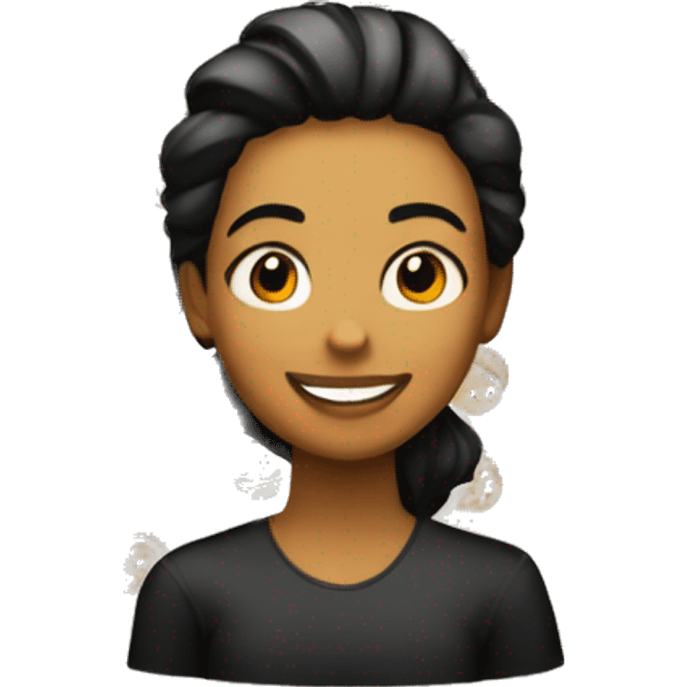 Chica blanca con pelo negro enamorada ,sonriendo,con sueño  etc emoji