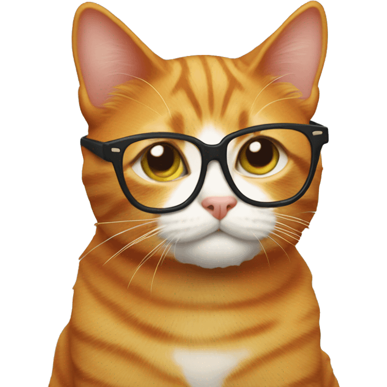 ginger cat with glasses emoji