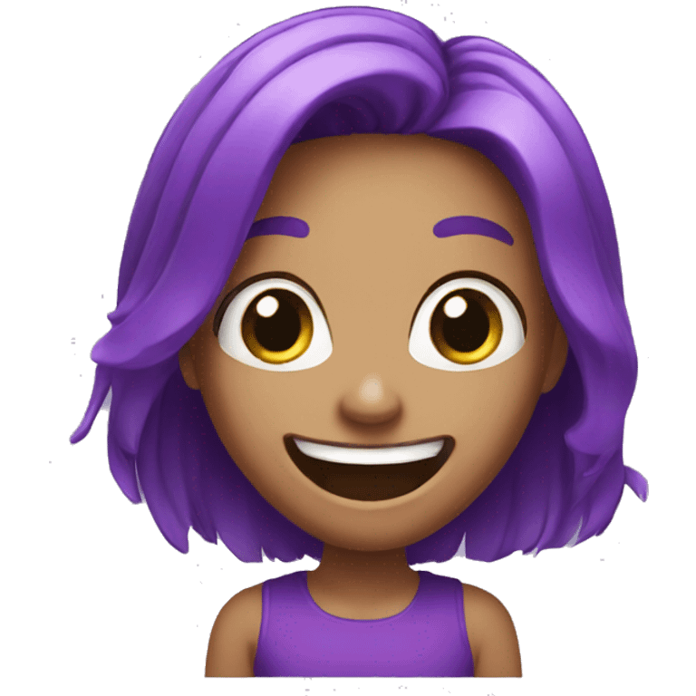 Purple girl LAUGH emoji