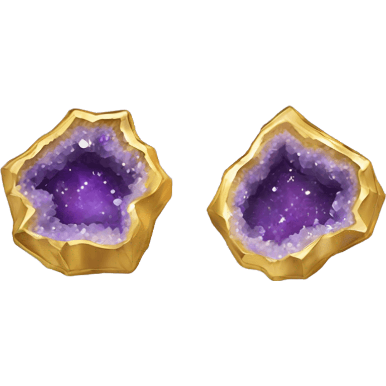 crystal geode earring emoji