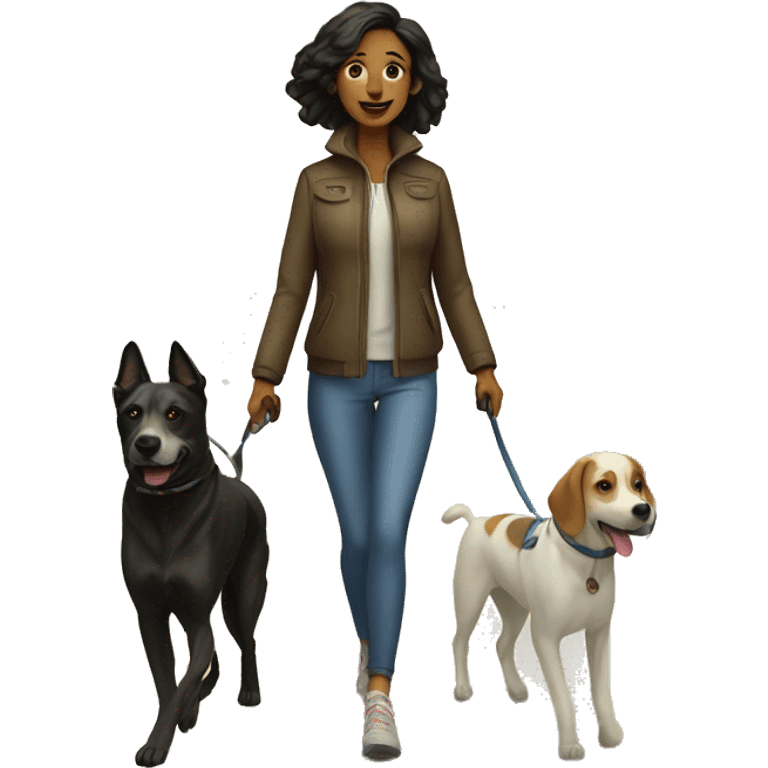 Walk with dogs woman emoji