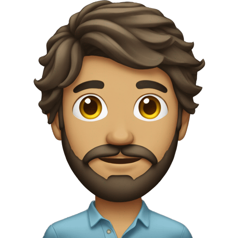 man with a beard in his 20's sri lankan hair is window curtain style emoji