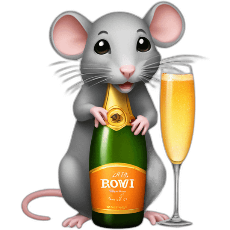 rat with orange label champagne emoji