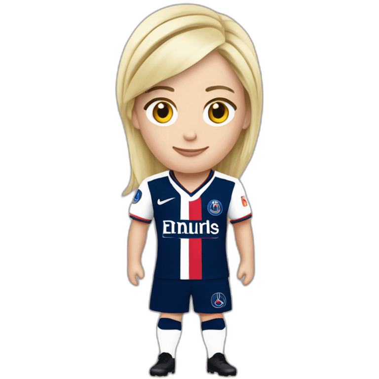 marine le pen with psg home kit emoji