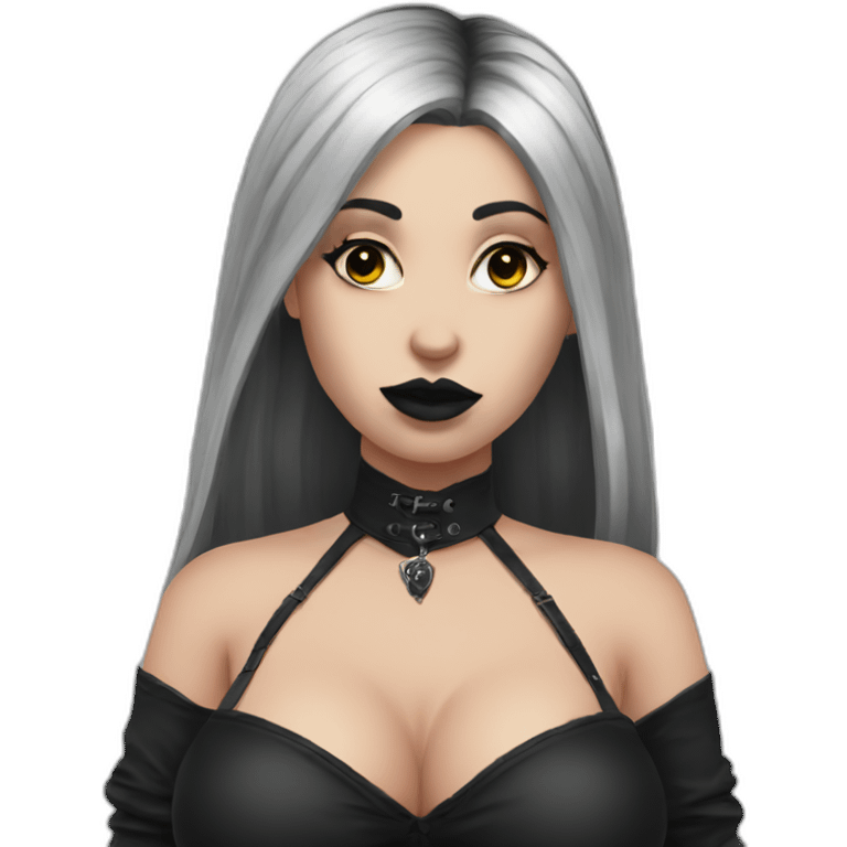 Goth Big breast girl emoji