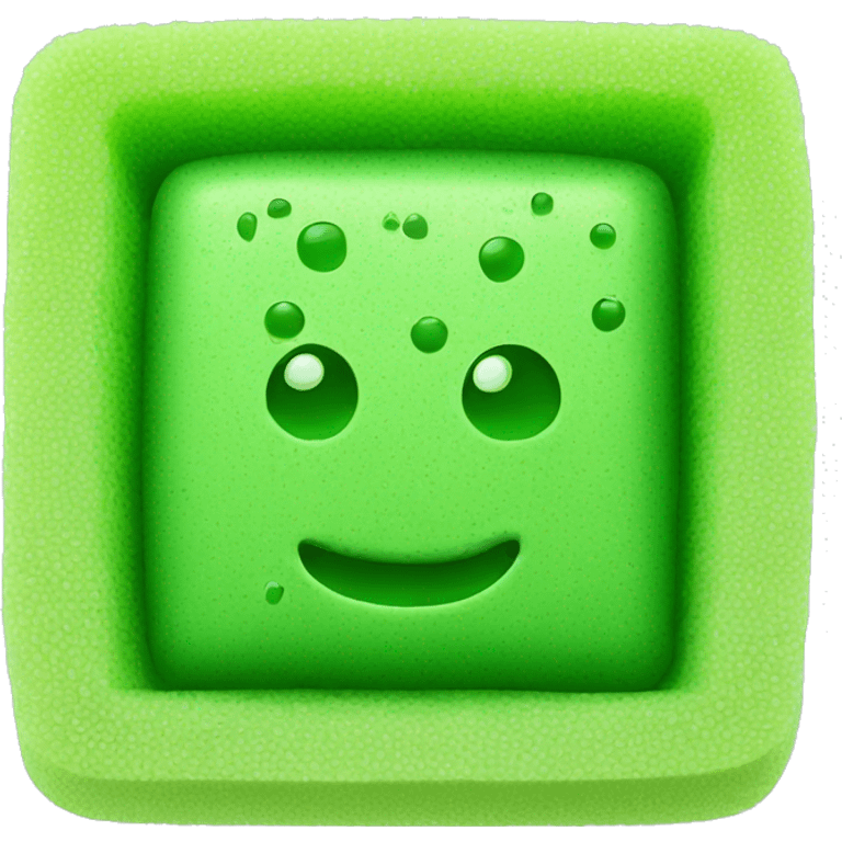 green flat square dish sponge emoji