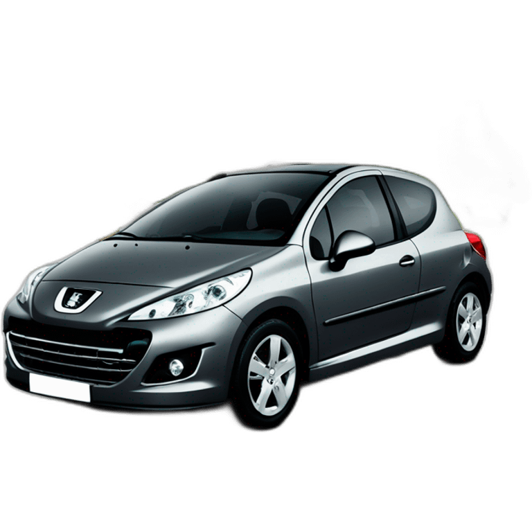 Peugeot 207 dark gray with French license plate AF-610-DX emoji