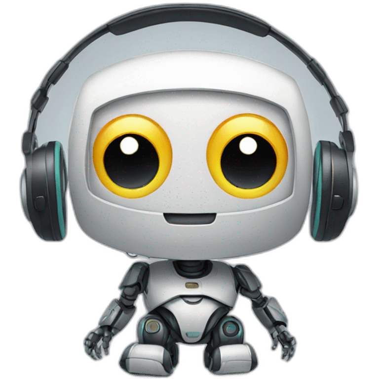 Cute Robot with headphones  emoji