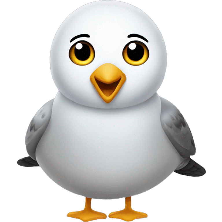 Gray seagull with darker spots emoji