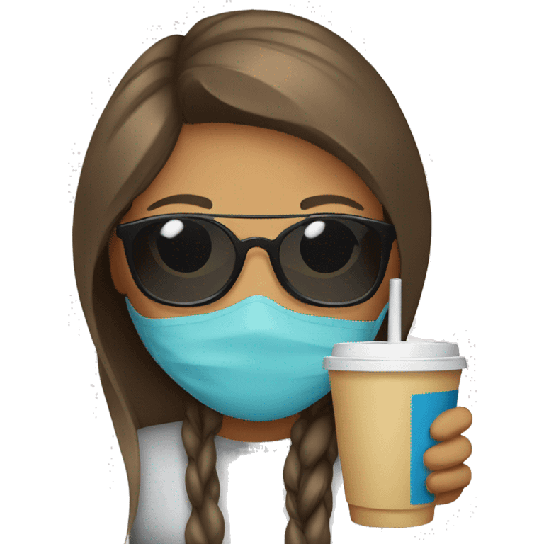 girl with disposable cup wearing sunglasses  emoji