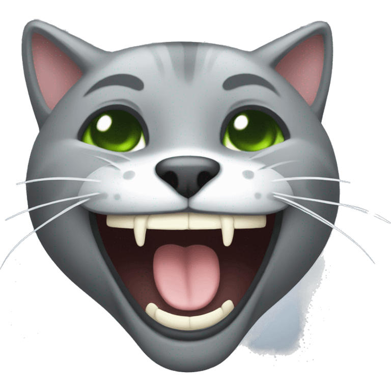 gray cat laughing emoji emoji