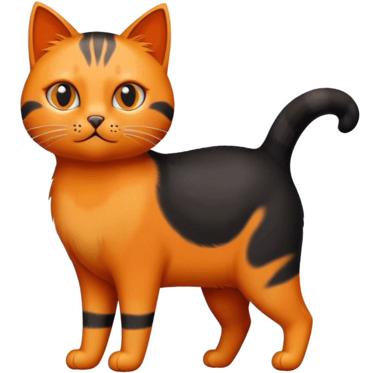 Black and orange cat emoji