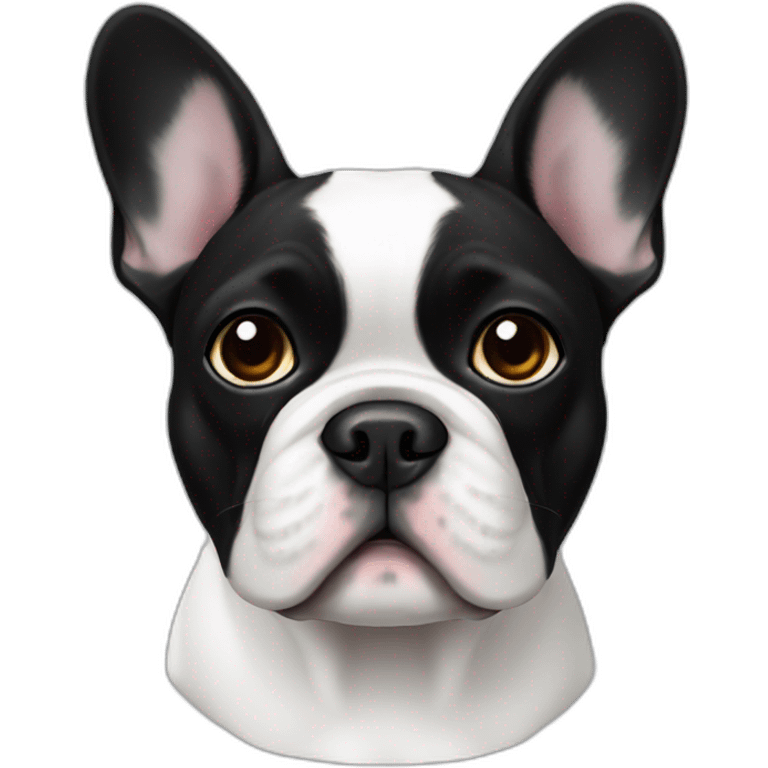 White French bulldog with black emoji