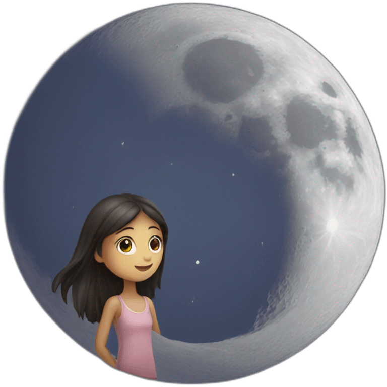 Moon with with girl emoji