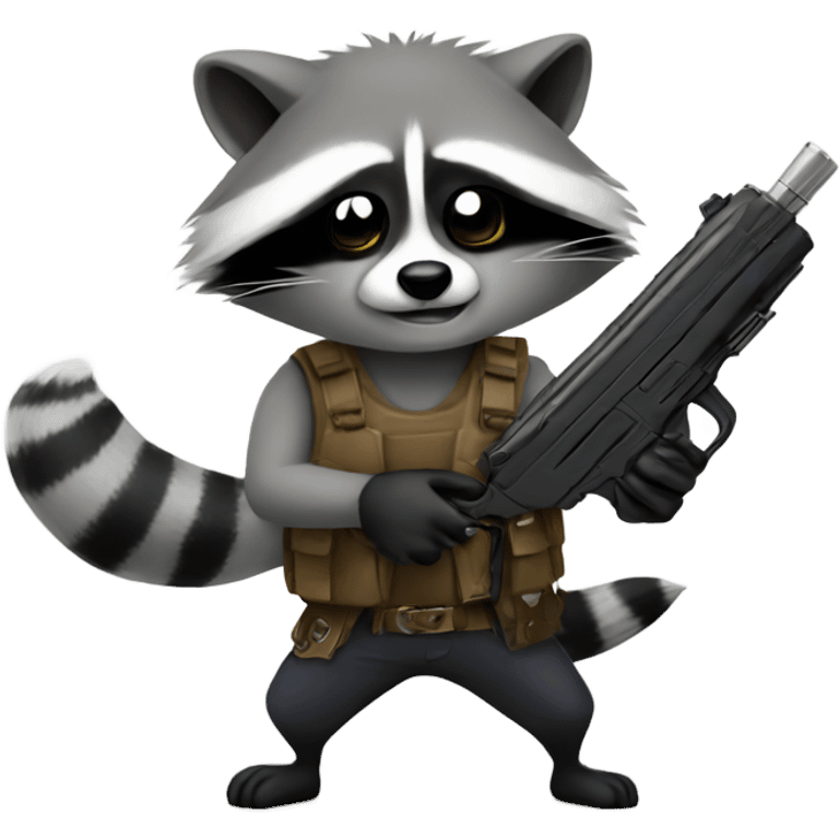 Raccoon with gun emoji