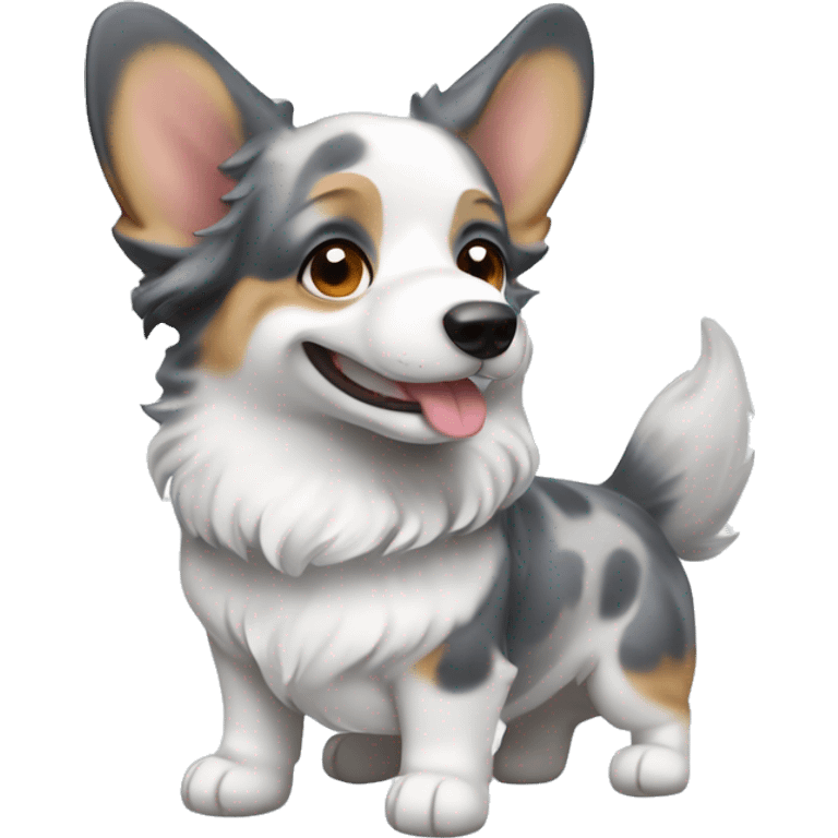 Blue Merle welsh corgi emoji