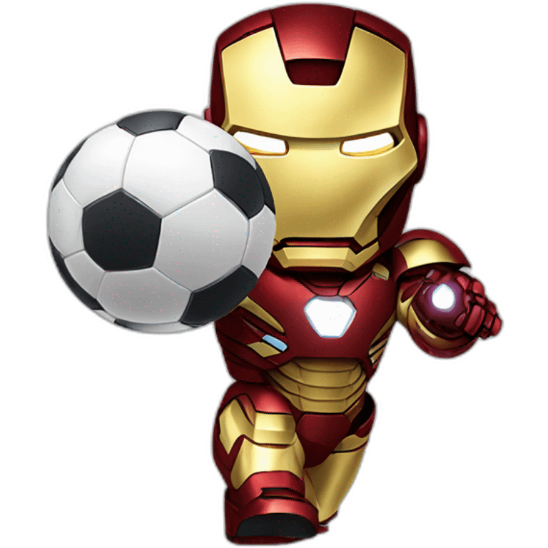 Iron Man with soccer ball emoji