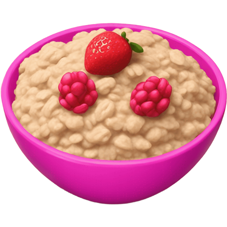 Hot pink oatmeal with fruit  emoji