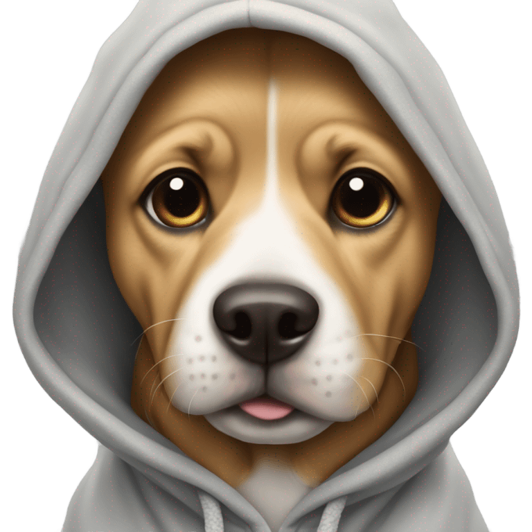 Dog wearing hoodie emoji