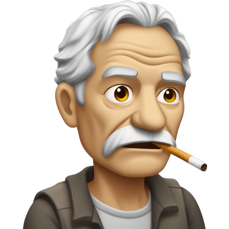 Grumpy old man with cigarette  emoji