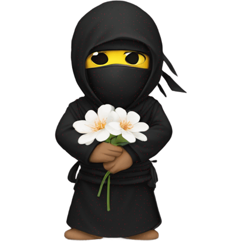 Ninja with a flower emoji