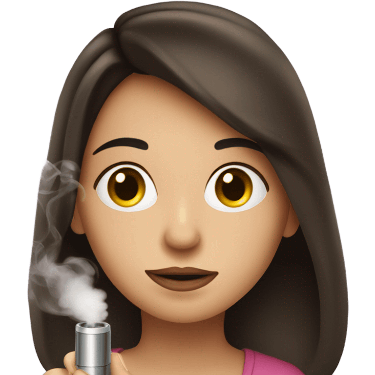 Brunette girl vaping emoji