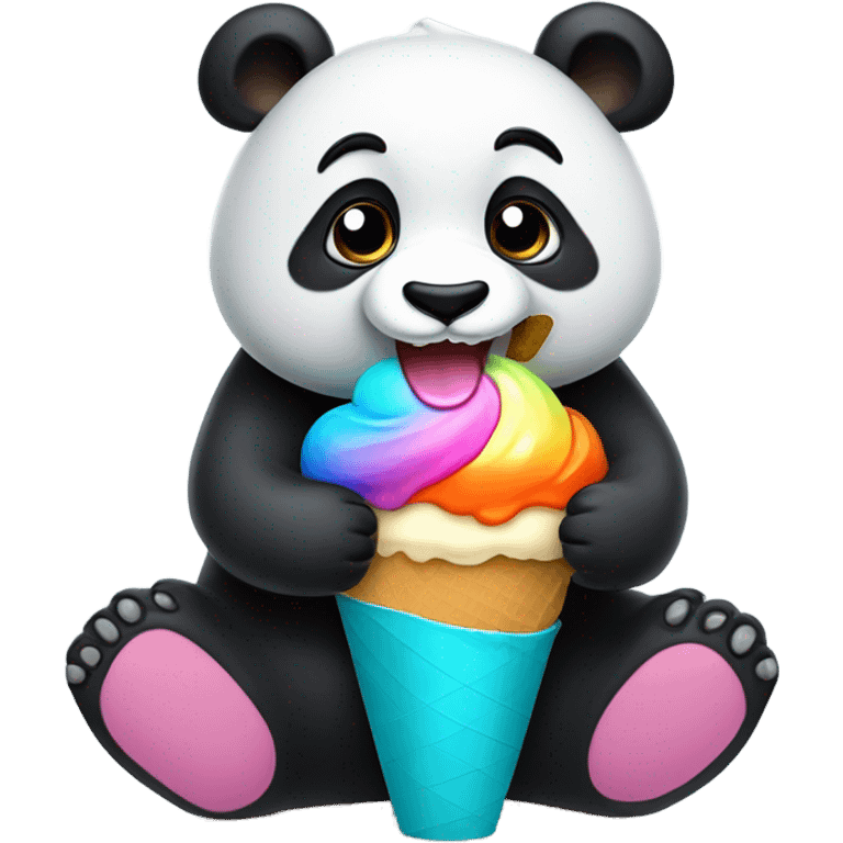 Panda eating ice cream emoji