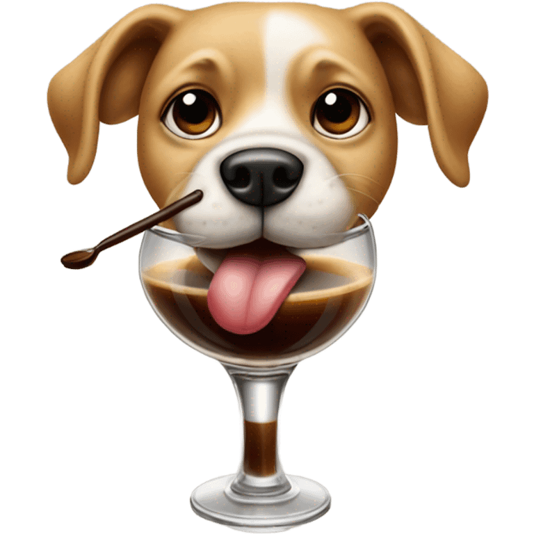 dog holding espresso martini emoji