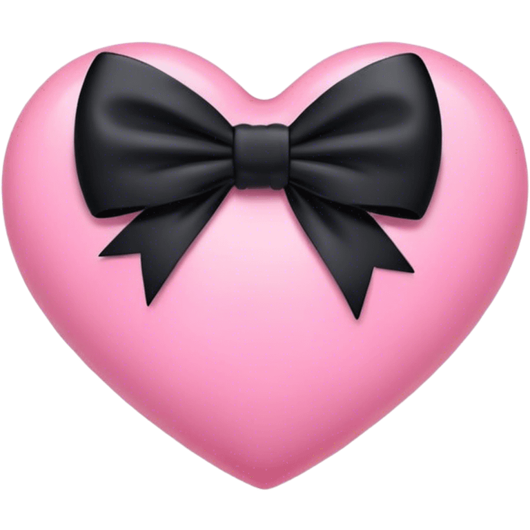 pink heart and black bow emoji