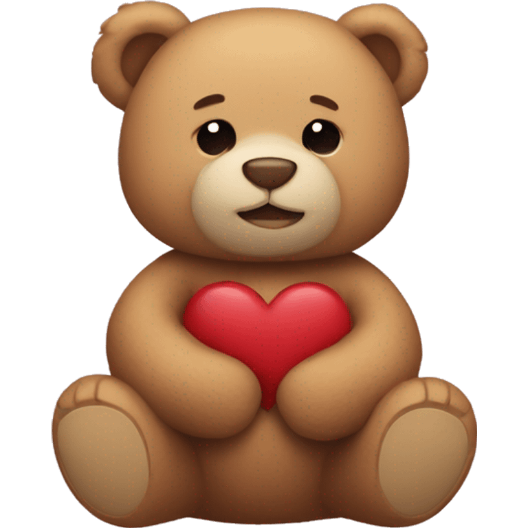 Teddy bear holding arms in a heart shape emoji