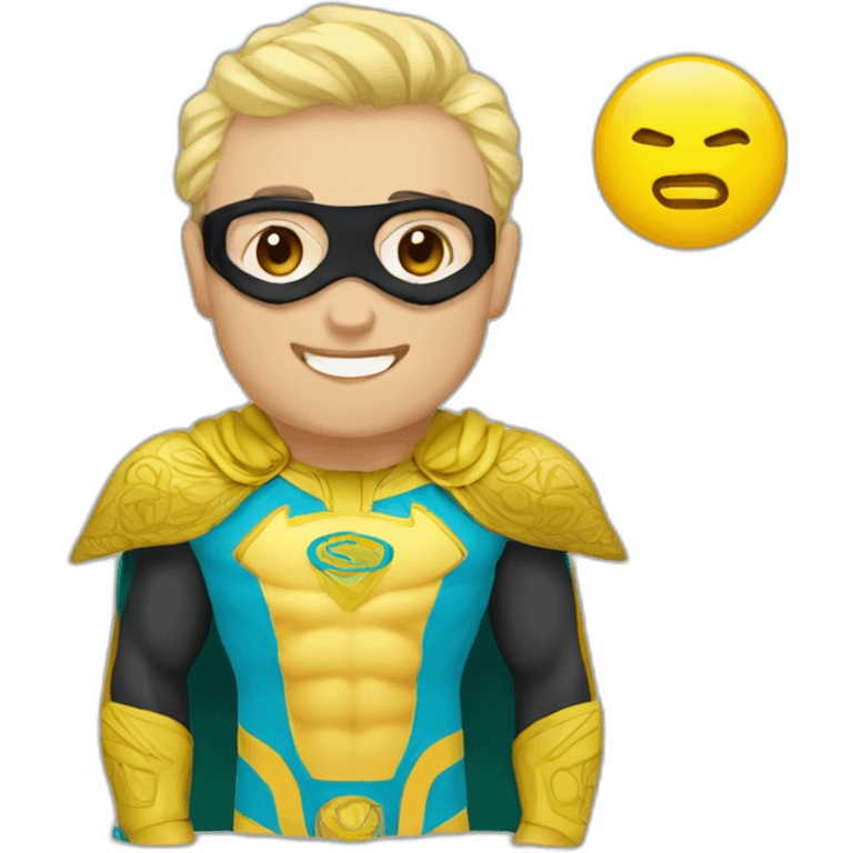 Superhero Kazakhman with ornament of Kazakhstan emoji