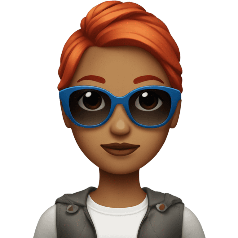  girl red hair with sunglasses  emoji