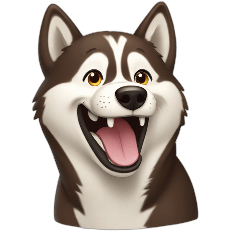 Brown husky laughing emoji