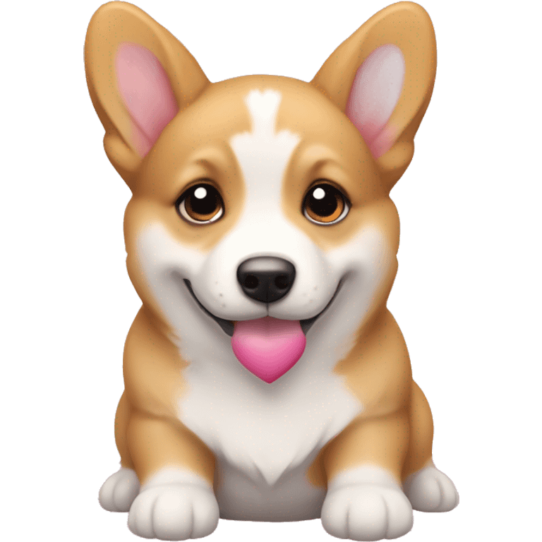 corgie puppy with Hearts around Head  emoji