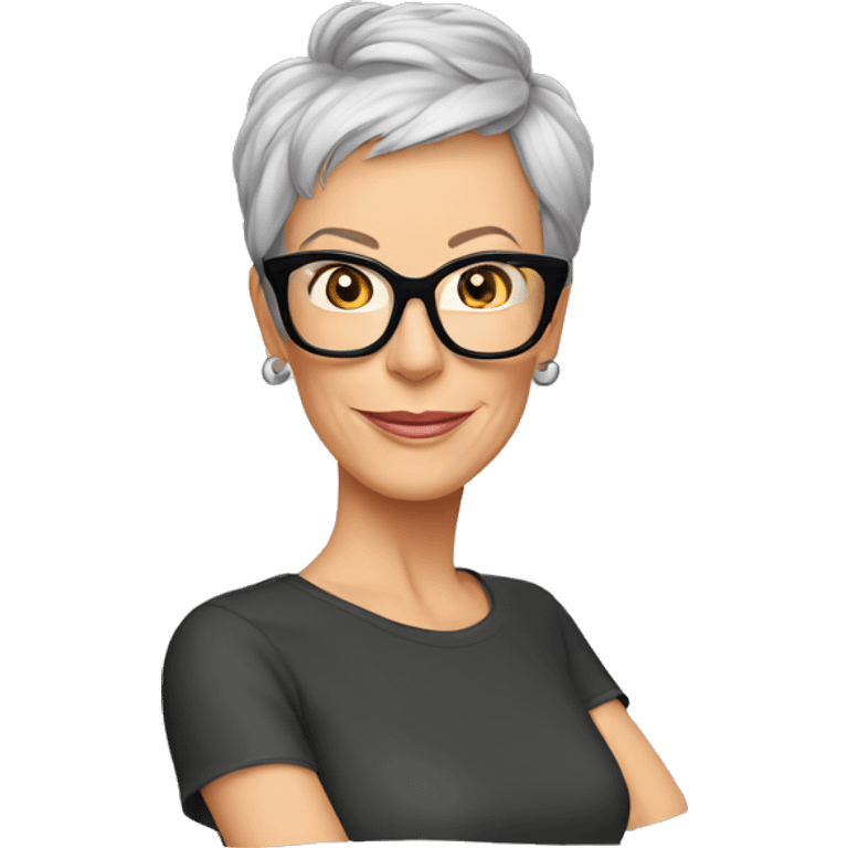 jamie lee curtis cartoon wearing tee emoji