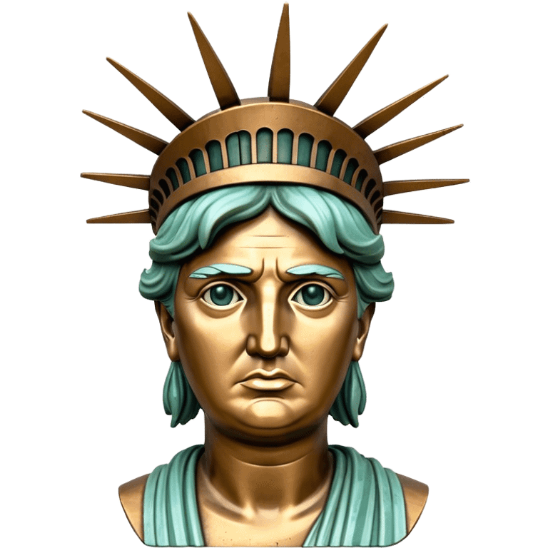 Statue of liberty with Donald Trump face emoji