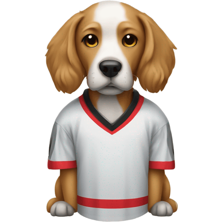 Dog wear hockey jersey emoji