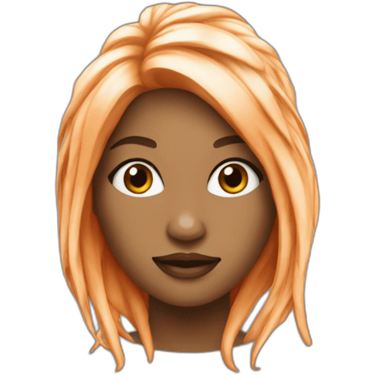 Chanteuse ice-spice au cheveux orange emoji