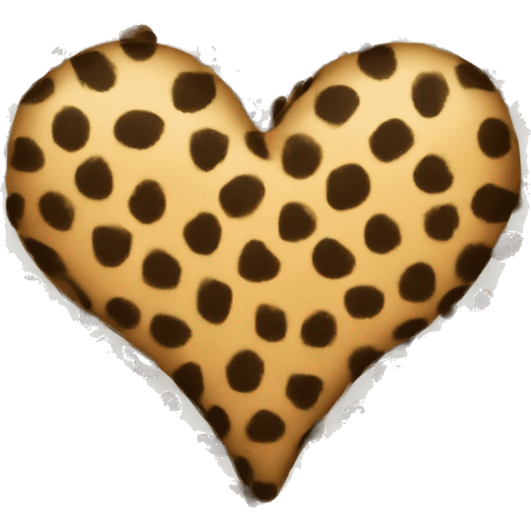 cheetah print heart  emoji