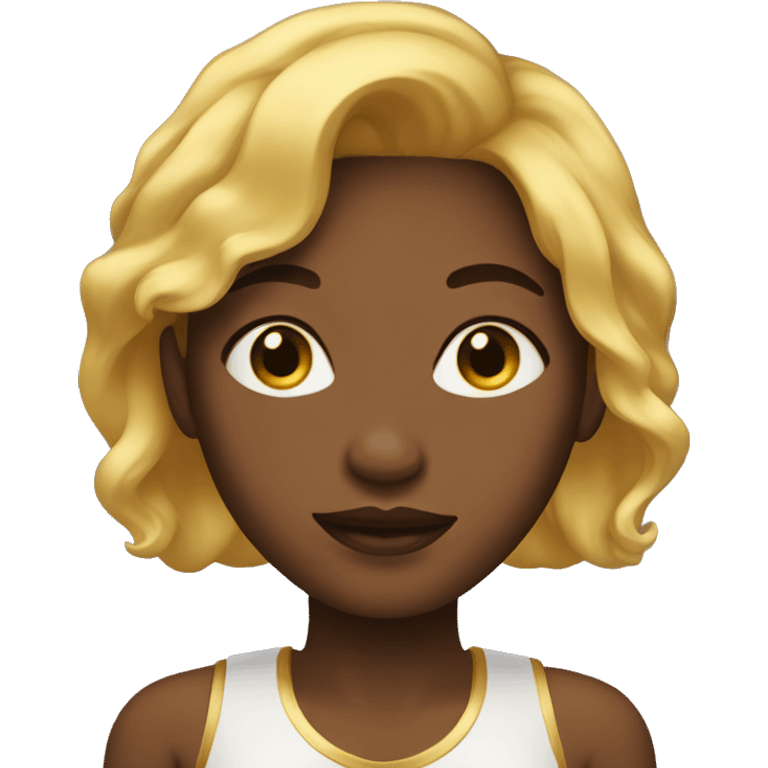 Black woman with gold hair emoji