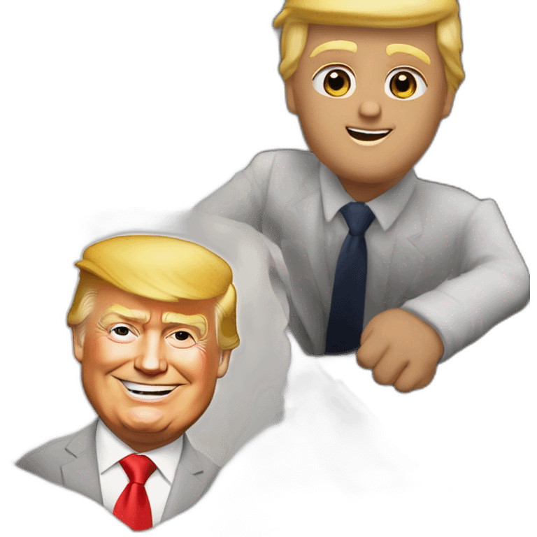 donald trump fait un doit d'honneur emoji