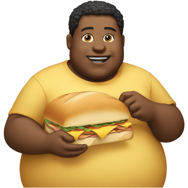 Fat boy eating a sandwich emoji