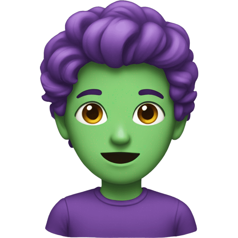 green and purple  emoji