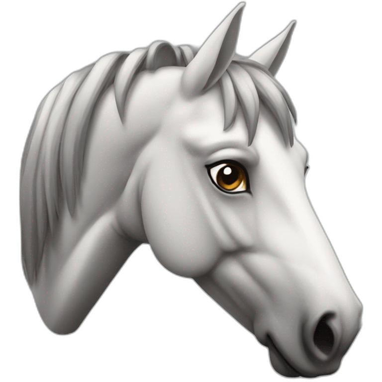 Cheval gris et blanc  emoji